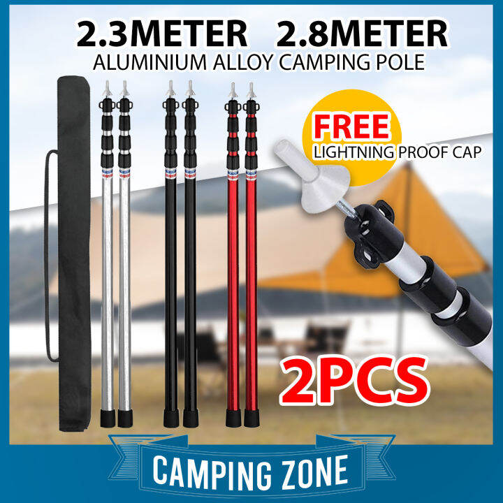 Camping Tent Pole Rod Adjustable Flysheet Pole Tent Support Stick