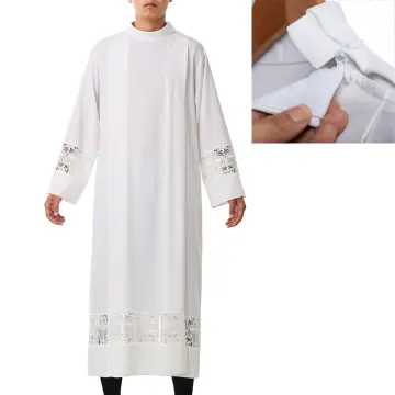 Anime Priest Costume Catholic Church Religious Roman Pope Pastor Father  Costumes Mass Missionary Robe Clergy Cassock