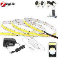 Zigbee 3.0 Control 2700-6500K CCT COB 24v 520LEDs/m LED Strip Dimmable Backlight Light Lamp Tape for Alexa Smartthings Hu*e Tuya