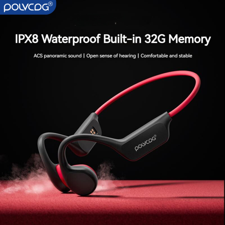 POLVCDG X7 Bone Conduction Headset IPX8 Waterproof Earbuds Wireless Earbuds Bluetooth Earphone
