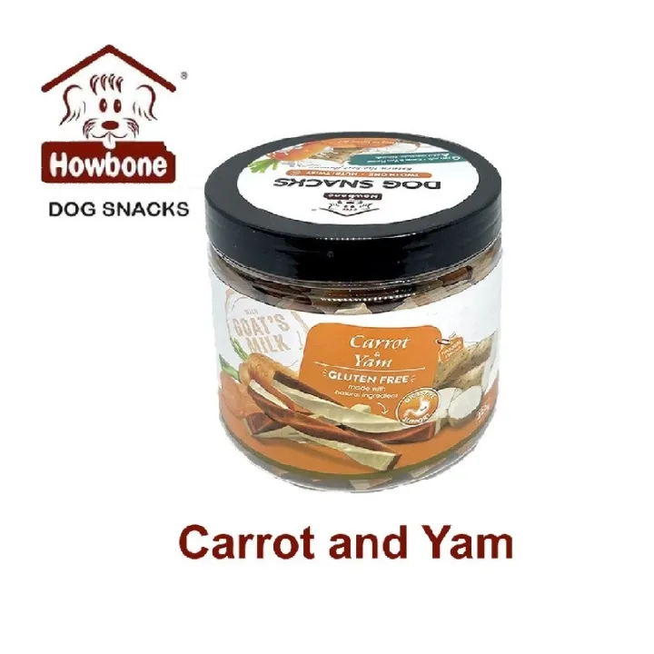 Howbone Dog Snacks Two in One Nutri Twist Goats Milk Carrot and Yam Dog
