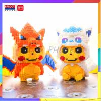 Pikachu ปิกาจู ใส่ผ้าคลุม Pokemon โปเกมอน size Jumbo - ตัวต่อ นาโนบล็อก Nanoblock [ 16169 16170 ]