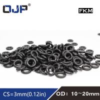 10PCS/lot Fluorine rubber Ring Black FKM Oring Seal OD10/11/12/13/14/15/16/17/18/19/20x3mm Rubber O-Ring Seal Gaskets Washer