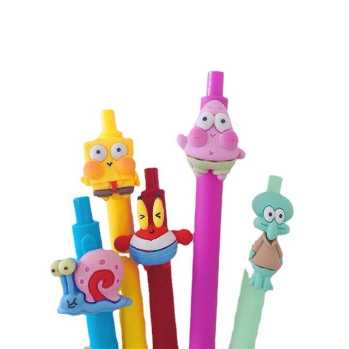 ใหม่-ปากกาลูกลื่น-ลายการ์ตูน-spongebob-squarepants-patrick-star-squidward-0-5-มม-สีดํา-เครื่องเขียน