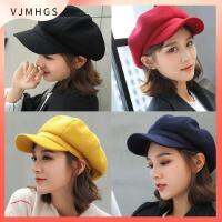 VJMHGS ไม่เป็นทางการ Baker Boy Hats หมวกไวเซอร์ หมวกอุ่น หมวกนิวส์บอย หมวกจิตรกร หมวกเบเร่ต์ หมวกขนสัตว์ Fedora