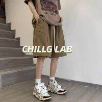 lunrao38126 CHILLG LAB Overalls กางเกงขาสั้นผู้ชายฤดูร้อน Street แบรนด์ กางเกงห้าจุด Youth