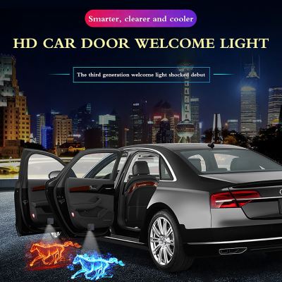 2x เงิน Impala โลโก้ไร้สายมารยาทรถประตูโปรเจคเตอร์ LED เงาไฟโคมไฟอุปกรณ์เสริมในรถยนต์