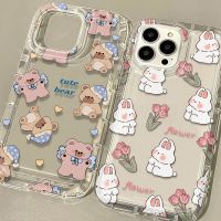 Ready Stock! เคสโทรศัพท์ซิลิโคน TPU ใส แบบนิ่ม ลายกระต่ายน่ารัก กันกระแทก สําหรับ IPhone 11 13 14 12 Pro 7 8 6 6s Plus XS Max X XR