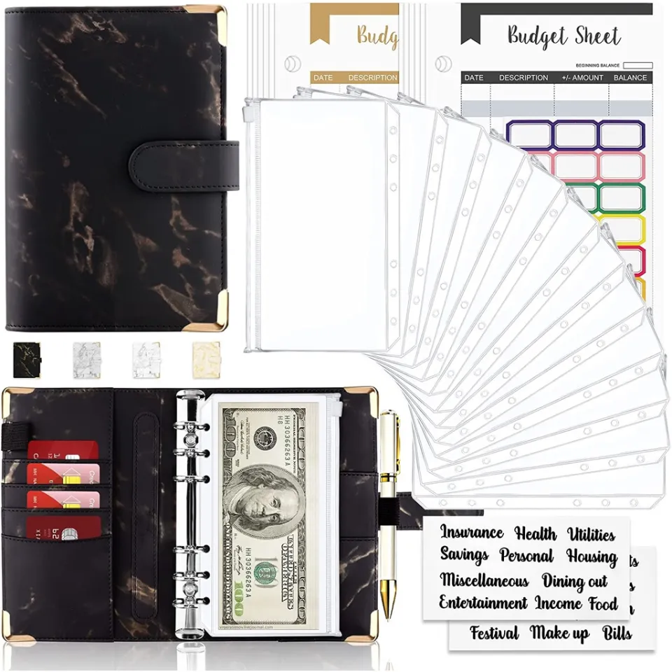  A6 Budget Binder with Cash Envelopes, Zipper Envelopes A6 Money  Saving Binder, Cash Stuffing Envelopes Binder for Saving Money, Cash Budget  Planner with Zipper Envelopes Money Organizer : Everything Else