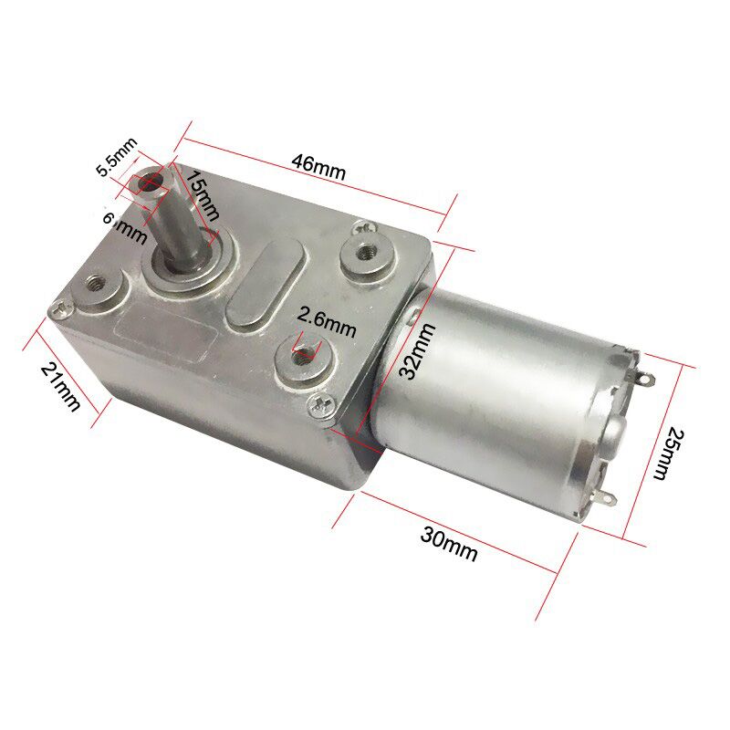 12V DC Geared Motor Metal Gear High Torque Turbine Turbo Worm Reduction Motor for Electrical Appliances 3RPM