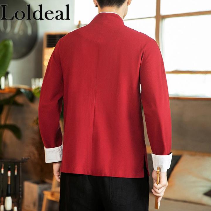 loldeal-จีนแขนยาวเสื้อปุ่มลำลอง-flying-crane-เย็บปักถักร้อยผ้าลินิน-comfort-816