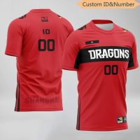 Custom ID T-Shirt Oversized S-5XL Short Sleeve T-Shirt Quick Dry Esports Team Apparel High Quality Comfortable Breathable