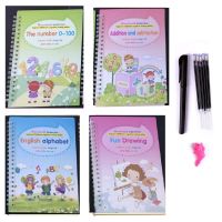 【cw】 4 Books Copy Book Wiping Children 39;s kids Writing Sticker Practice English Copybook Calligraphy 1