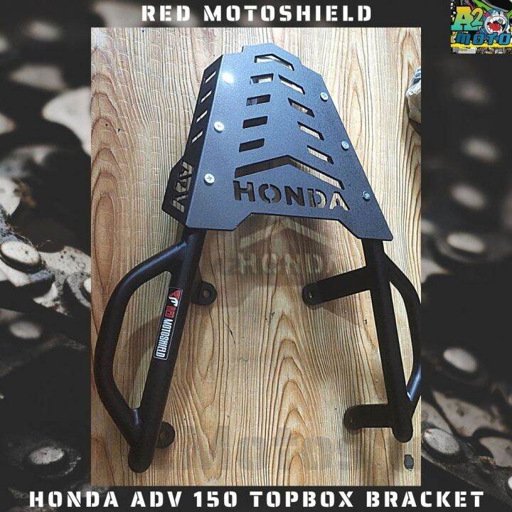 Red Moto Shield Honda ADV150 ADV160 NMAX V2 Top Box Bracket w Grab Bar