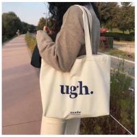 COD DSFGERERERER Korean Big Canvas Tote Bags Fashion Simple Letter Shoulder Bag