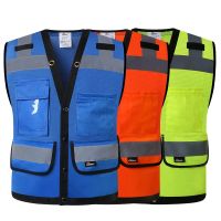 Safety Vest High Visibility with Reflective Straps Mesh Vest With Pockets For Men Women Motorcycle Jacket Summer