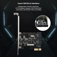 PCI-E3.1 To 2 Port SATA3.2 6G Adapter Card JMB582 Chip SATA Hard Disk Expansion Card PCI-E Riser Card