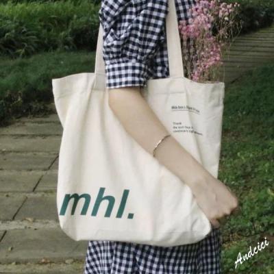 【hot sale】✁ C16 New Original Letter Canvas Tote Bag Student Ins Literary Shoulder Bag Simple Large Capacity Womens Hand Bag