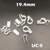 【CW】 60pcs UC 5 19.4mm 3/4 quot; White Plastic Nylon Wire Hose Tube Fansten R Type Fixed Cable Tie Mount Organizer Holder Clip Clamp