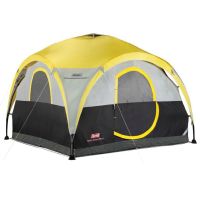 Coleman 2 for 1 100 Square Foot 4 Person Camping Dome Shelter Tent With Canopy