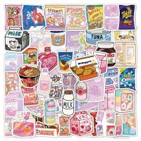 ▣✿ 10/50/100pcs Pink Girls Snacks Graffiti Stickers Cartoon Decals for Laptop Pad Phone Case Notebook Travel Luggage Motorcycle