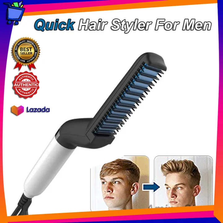 Electric Hair Straightener Brush,Men Quick Beard Straightener Styler Comb, Hair Straightening,Curly Hair Straightening Comb,Side Hair Detangling,  Multi-functional Hair Curling Curler | Lazada PH