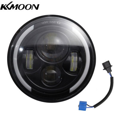 KKmoon 1ชิ้น7นิ้วรอบรูป LED ไฟหน้าเปลี่ยนสำหรับรถจี๊ปแรงเลอร์ JK LJ TJ CJ รถจักรยานยนต์ไฟหน้า
