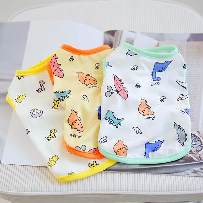 Dinosaur Print Pet Dog Clothes Cat Thin Clothing Dogs Small Chihuahua Summer Breathable Girl Boy Chihuahua Pet Clothing Dog Vest