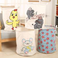 Cartoon Dirty Laundry Basket Hamper Clothing Storage Bucket Children Toy Basket Waterproof Organizer With Durable Handles