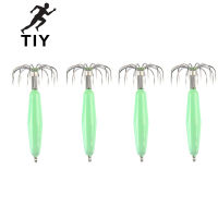 TIY Jig Squid Hooks Durable Luminous Lure Bait Fishing Accessory For Saltwater Freshwater