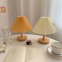 Nordic Pleated Table Lamp DIY Foldable 5V USB 220V Art Atmosphere Bedroom Bedside Night Light Home Decorate Night Lights