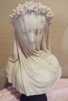 （HOT)Veiled Maiden Sculptural Bust ผ้าคลุมหน้าสำหรับสุภาพสตรีรูปปั้นเรซินตกแต่งบ้าน