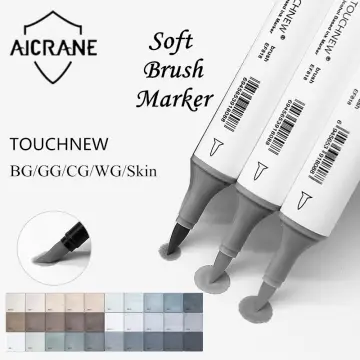  Ohuhu Grayscale Alcohol Markers Brush Tip- Double