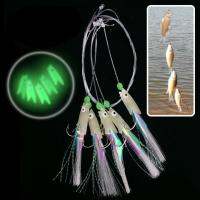 1 ชิ้น 5 In 1 Luminous Sabiki นุ่มเหยื่อล่อปลา Hook สายเบ็ดตกปลาตะขอระหว่าง Dark Night Fishing Tackle 3 #