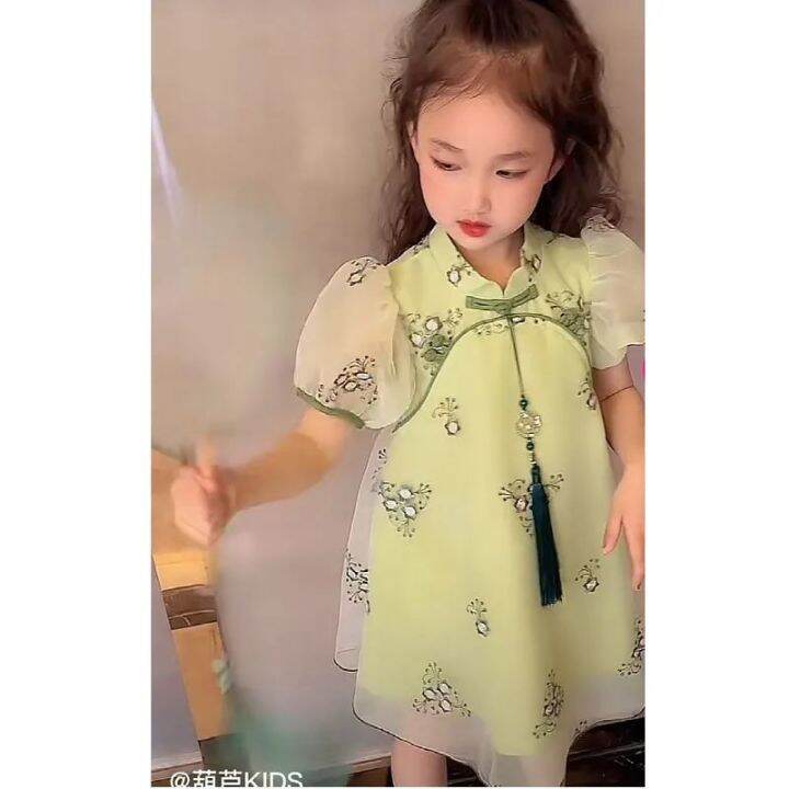 gex-สิทธิพิเศษแบบจำกัดเวลา-cheongsam-2022-แขนสั้นชุดเจ้าหญิงวินเทจเด็กลมจีนกระโปรง-hanfu-ชุด-yf-915