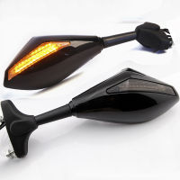 กระจกมองหลังรถจักรยานยนต์ LED ไฟเลี้ยวสำหรับ Hyosung GT125R GT250R GT650R Kawasaki Z750S Ninja 250R