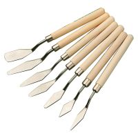 Spatula Palette Knife Set Palette Knives Wood Handle Stainless Steel Blade Mixing Scraper for Oil Acrylic Painting 7x 85DD