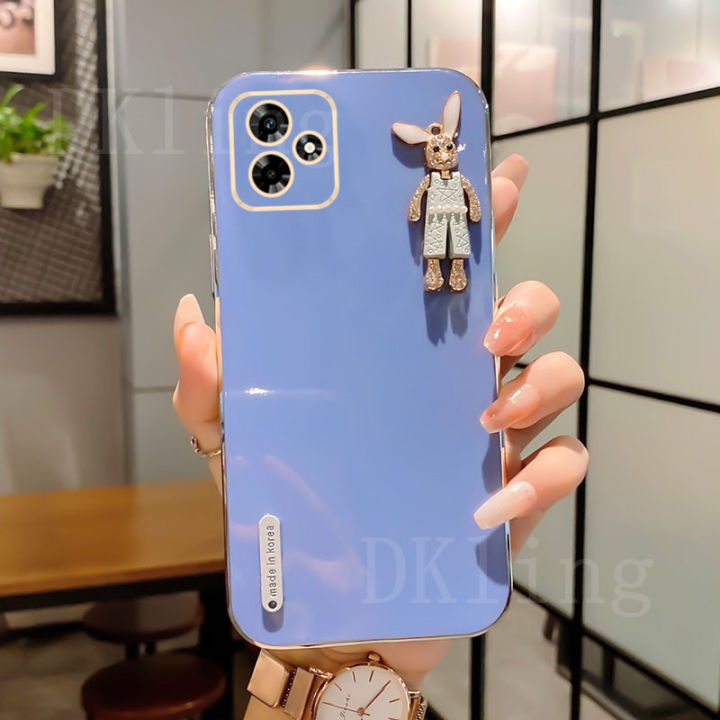 เคสโทรศัพท์กระต่ายคริสตัลน่ารักสำหรับ-realme-oppo-ซิลิโคนชุบด้วยไฟฟ้า-c53ปลอกอ่อน-realmec53เลนส์ฝาครอบป้องกัน2023