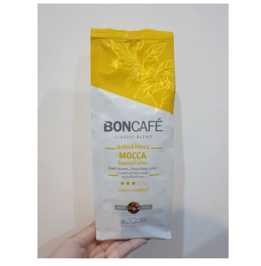 โปรส่งฟรี-boncafe-mocca-coffe-bean-250-g-บอนกาแฟ-ชนิดเม็ดคั่ว-รสขม-เข้มข้น-ระดับการคั่วเข้ม-เข้มมาก-250-กรัม-มีเก็บปลายทาง