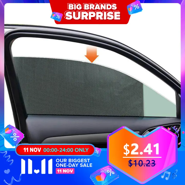 2PCS 42x38cm Car Sun Shades Film Sun Protection Window Cover PVC Sunshade Side Window Shield with Small Holes
