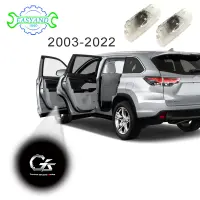 EASYAND 2Pcs LED Car Door LightสำหรับToyota Gazoo Racingกีฬาโลโก้หลอดไฟภายในอาคารติดตั้งง่ายยินดีต้อนรับอุปกรณ์ตกแต่งรถของแท้