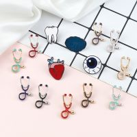 Organ Stethoscope Brooches Pins Badges Doctor Dentist Jewelry Enamel Jackets Collar Pin