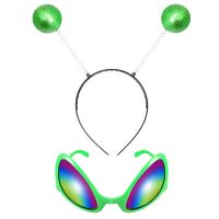 【CC】 Alien Headband Costume Glassesfor Accessories Sunglasses Kids Antenna And Headbands