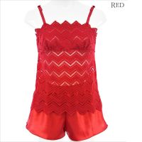 Annebra Babydoll Lace ชุดนอนแอนบรา สายเดี่ยว สีแดง - Red (AN8-622)