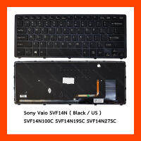 Keyboard Sony Vaio SVF14N Black US แป้นอังกฤษ ฟรีสติกเกอร์ ไทย-อังกฤษ