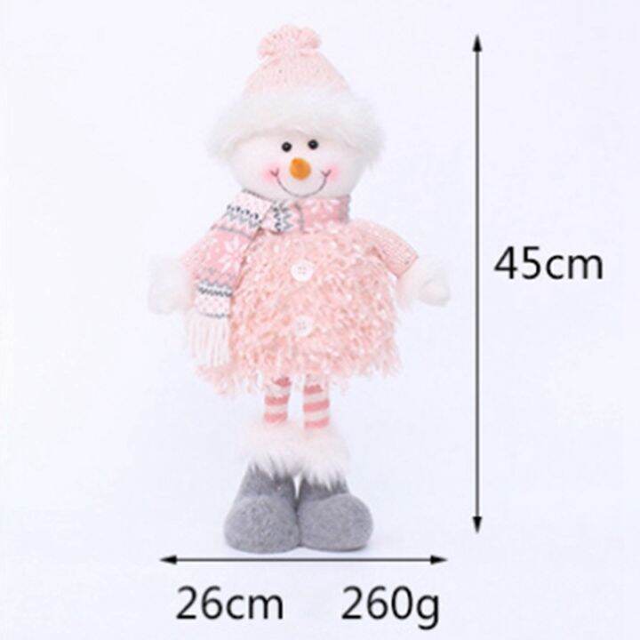 christmas-pink-stretchable-santa-claus-snowman-plush-dolls-toy-baubles-xmas-decoration-ornament-craft-gift-home-decors