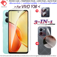 (3 in 1)ฟิล์มกระจ VIVO Y36 ฟิล์มกระจก Tempered Glass ฟิล์มกระจกนิรภัย ฟิล์มหลัง กันรอยกล้องหลัง เคส ฟิมล์กล้อง ฟิล์มกันรอยโทรศัพท์ ฟิล์ม