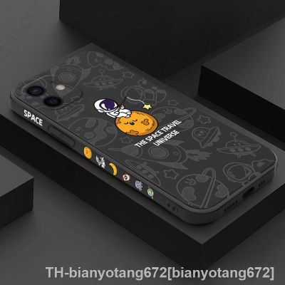 【LZ】✚☬✓  Case For iPhone 14 13 12 11 Silicone Astronaut For iPhone 13 12 11 14 Pro Max X XS XR 7 8 Plus SE2020 ShockProof Soft Back Cover