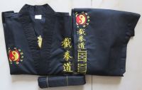 U Nisex เด็กและเย็บปักถักร้อย Jeet Kune ทำเครื่องแบบศิลปะการต่อสู้ JKD สูทเสื้อผ้ากังฟูชุดสีขาว/สีดำ