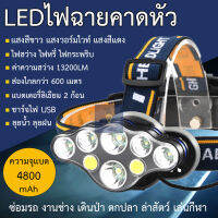 ไฟฉายคาดหัว LED ไฟฉายติดศีรษะ ไฟฉายซ่อมรถ ไฟฉายเล่นกีฬา ไฟฉายส่องทาง ไฟฉายฉุกเฉิน ลุยน้ำลุยฝน แบตเตอรี่ลิเธียม2ก้อน ปรับแสงได้หลายโหมด